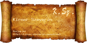 Kirner Szeverin névjegykártya